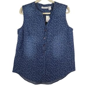 Keren hart | NWT Stars Navy denim Tank Top Size Med